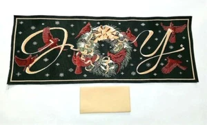 DIY Christmas Joy Wreath Cardinal Tapestry Bolster Throw Pillow Kit 13.5" X 36" - Picture 1 of 4