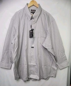 KIRKLAND MEN'S TRADITIONAL FIT NON IRON CHECKERED DRESS SHIRT GRAY, 20-34/35 4XB - Picture 1 of 7