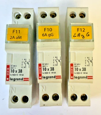 SOPORTE FUSIBLES LEGRAND 05818 10 x 38 100KA 500VAC ***LOTOF3*** Foto 1 de 4