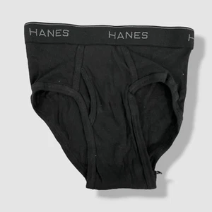 Hanes Kid's Boy's Black Solid Logo Brief Underwear Size M - Picture 1 of 3