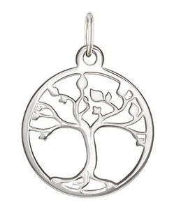 925 Solid Sterling Silver 17mm "Tree of Life" Necklace Pendant   - Picture 1 of 1
