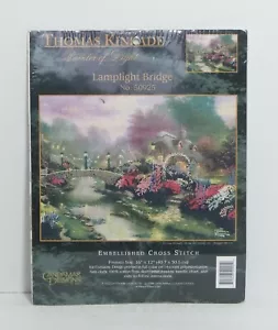 Thomas Kinkade Painter of Light Lamplight Bridge 50925 Embellished Cross Stitch - Picture 1 of 2
