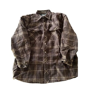 Camicia uomo in flanella trapuntata foderata a quadri marrone e marrone Levis Lg con tasche - Foto 1 di 7