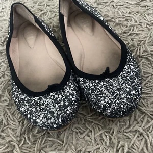 Bloch Silver Sparkly Slip ons Ballet Shoes Size 30 - Picture 1 of 3