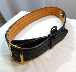 Don Hume B103 genähtes Leder 2,25" Polizei Dienst Gürtel goldfarbene Schnalle Größe 30 - Bild 1 von 4