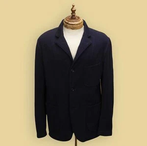 Engineered Garments Navy Wool Blend Knit Blazer Cardigan Pub Jacket L USA - Picture 1 of 7