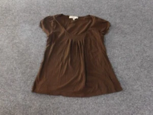 Jones New York top Small brown pullover womens stretch cotton sport - Picture 1 of 13