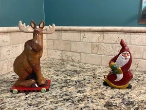 House of Hatten SANTA PULLING MOOSE Susan M Smith - Picture 1 of 13