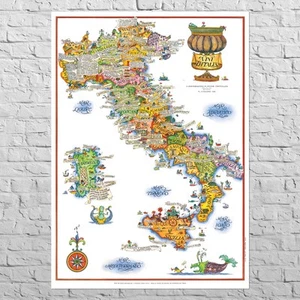 Map Wines of Italy: Areas of Origin, 1976 | 24x33" Big size A1 | DOC system, old - Picture 1 of 5