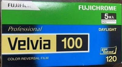 Fujifilm Reversal film Fujichrome Velvia 100 Brownie 120 EP NP12EX5 Professional - Image 1 of 3