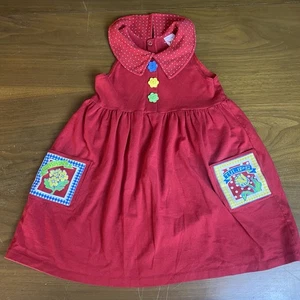 Buster Brown VGT Girl SZ 6 Red Dress Flower Seed Tulip & Posey Pockets USA Made - Picture 1 of 15