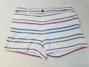 Tommy Hilfiger Seersucker Shorts Ladies Sz 14 Multicolored Striped Rainbow 3476 - Picture 1 of 6