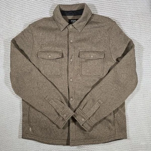 Rhone Fleece Shacket Shirt Men Sz M in Chocolate Chip Heather Snap Button - Picture 1 of 14