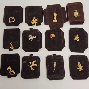 Vintage goldfarbene Charms für Halskette/Armband 80er Jahre 12 Stück - Bild 1 von 7