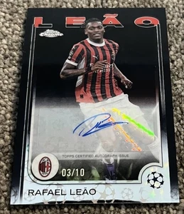 Rafael Leao Topps Chrome Logofractor /10! AUTO COLOUR MATCH 2024-25 AC Milan - Picture 1 of 2