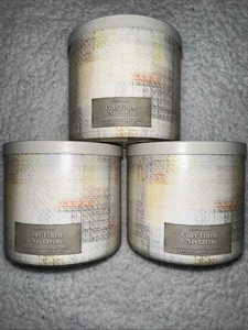 Bath & Body Works  White Barn Cozy Linen & Nectarine 3-wick Candle 14.5oz Lot 3 - Picture 1 of 17