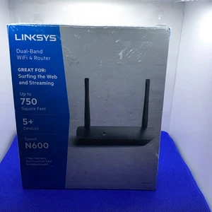 Linksys E2500-4B N600 Dual Band WiFi 4 Router (Brand New Sealed In Box) - Picture 1 of 6