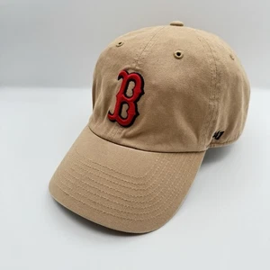 47 Brand Clean Up Boston Red Sox Khaki  Baseball Dad Hat Cap Adjustable - Picture 1 of 12