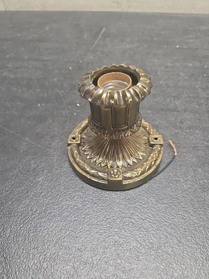 1920s Antique  Art Deco Brass Bare Bulb Ceiling Light - Image 1 of 4