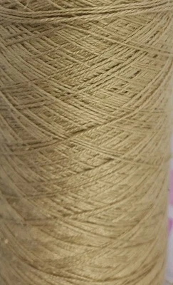 Tejido de hilo de seda 100 % pura ganchillo 1 lb 6,6 oz oro en cono Foto 1 de 3