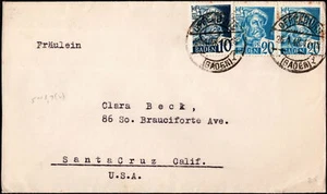 Germany - Baden Occupation - 1948 Cover to Santa Cruz California USA - Nice Item - Picture 1 of 2