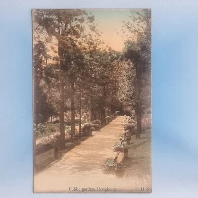 Hong Kong Postcard C1915 Public Garden Antique Hand Tinted Daibutsu H6 China - Image 1 of 2
