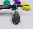 Natural Abalone Shell Gemstone 925 Solid Silver Connector Pendant Jewelry #F