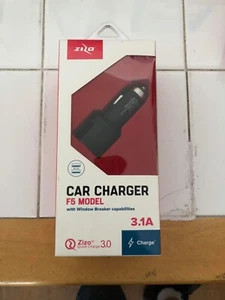 Zizo F5 Dual Car Charger with Window BreaKer Capability, Quick Charge 3.1 A - Picture 1 of 2