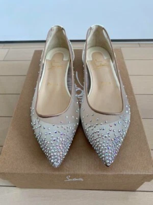 Auténticos zapatos de salón Christian Louboutin blancos pedrería para mujer talla 37,5 de Japón Foto 1 de 4