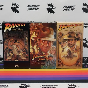 Indiana Jones VHS 1, 2, 3 Trilogy, Raiders, Temple of Doom, Last Crusade - Picture 1 of 16
