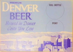 Premium Denver Bier Papier Preiskarte - Flasche - kein Preis - Denver Skyline - Vintage - Bild 1 von 1