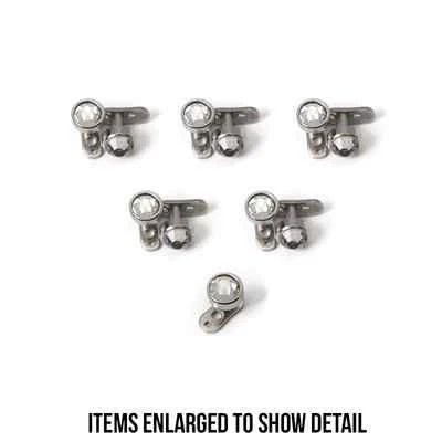 Piercings dérmicos 14GA joyería acero quirúrgico circonita cúbica transparente gemas 11 superiores y 11 inferiores Foto 1 de 4