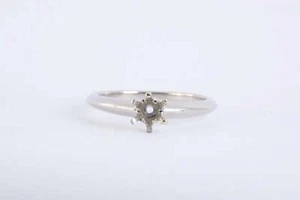 Tiffany & Co. 950 Platinum Solitaire Mount Ring Size 7 (4.10g.) - Picture 1 of 5