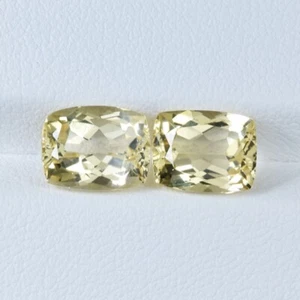 4.48 Cts Best Luster Unheated Natural Yellow Beryl Fancy Cushion Pair...!!!!! - Picture 1 of 2