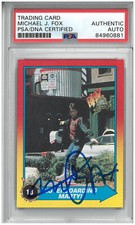MICHAEL J FOX SIGNED AUTOGRAPH SLABBED 1989 TOPPS BACK TO THE FUTURE 2 CARD PSA