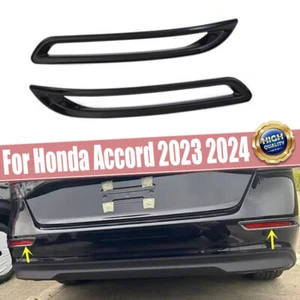 Rear Bumper Fog Light Lamp Cover Frame Trim Gloss Black For 2023 up Honda Accord - Picture 1 of 8