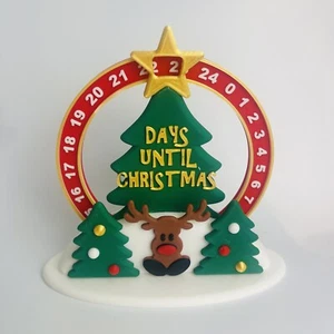 Christmas Tree Countdown Rudolf Advent Calendar Tabletop Christmas Decoration 6” - Picture 1 of 8