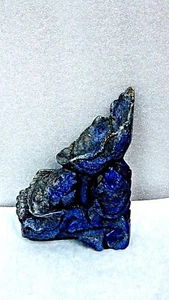 ANTIGUO LAPISLÁZULI CHINO TALLADO A MANO 2 PECES BAJO ESTATUA DE LOTO - Imagen 1 de 9