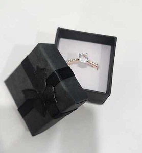Engagement / Wedding Ring 925 Silver Crystal W/box - Picture 1 of 18