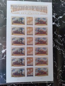 "Transcontinental Railroad 150 anniversary"Limited Edition Sheet of 18 Stamps