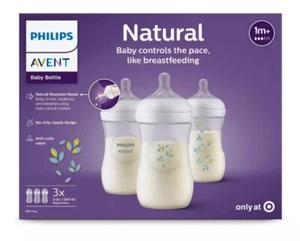 Avent Philips Natural Baby Bottle with Natural Response Nipple - Leaf - 9oz/3pk - Picture 1 of 4