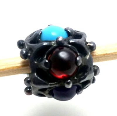 Trollbeads WEISHEIT 5 Edelsteine Türkis Opal Granat Bead gepunzt LAA 925 Silber - Bild 1 von 4