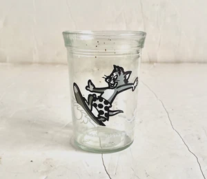 Vintage 1990 Glas Tom und Jerry Katze Surfen Surfbrett Welch's Becher Dekor - Bild 1 von 4