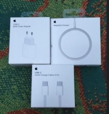 Pack cargador apple para iphone 16/15 carga rapida (Magsafe+Adaptador+cable 2m) - Imagen 1 de 4