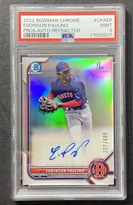 2022 Bowman Chrome Prospect Refractor 237/499 Eddinson Paulino PSA 9 MINT Auto - Picture 1 of 2