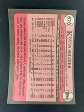 KEVIN SEITZER 1989 TOPPS BLANK FRONT ERROR CARD #670 KANSAS CITY ROYALS  *8422