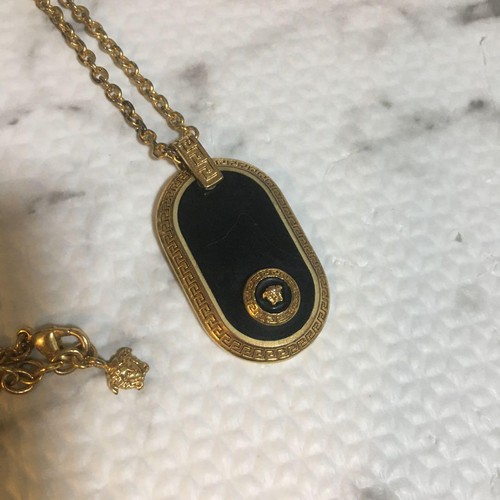 versace collana oro medusa tag ciondoli nero bellezza unisex accessori auth
