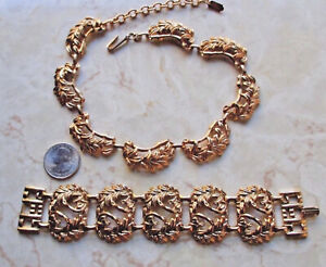 Signed Pakula Chunky Bracelet Necklace Set