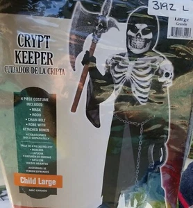 Grim Reaper 4 pc. Costume Kid Death Scary Halloween Fancy Dress Mask Large NEW - Picture 1 of 6