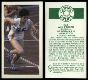 Ann Packer #6 Olympic Greats 1979 Brooke Bond Tea Card - Picture 1 of 1